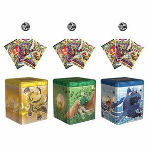 New Pokémon 3 Pack Stacking Tins with Booster Packs